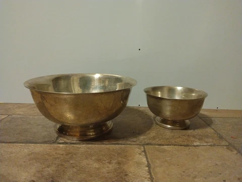 Gorham Silver ORIGINAL EP Paul Revere 7.75" YC780 & 4.75" YC778 Bowls .12.xx Cover