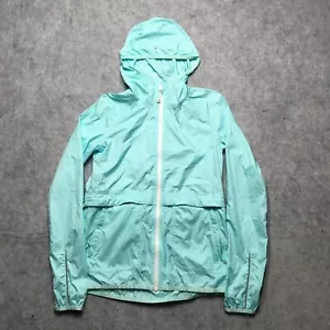 Ivivva by Lululemon Windbreaker Jacket Girls 12 Light Blue Hooded Full Zip Ultra - Picture 1 of 11