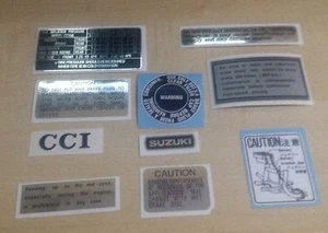 "SUZUKI GT550 ""KIT DE ADVERTENCIA CALCOMANÍAS" - Imagen 1 de 5