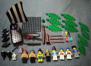 LEGO PIRATES minifigures cannons sail boat palm tree ship parts pieces net map - Picture 1 of 2