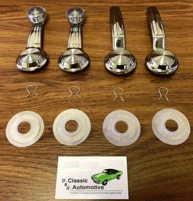 Door+Window Crank Handles Chevy Pickup Truck 67 68 69 70 71 72 set w/washers GMC - Imagem 1 de 4