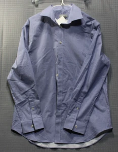 Michael Kors Slim Fit/Stretch Men's Navy Long Sleeve Dress Shirt Size 16 NWT - Picture 1 of 5