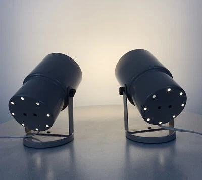 Par de Lâmpadas Spot Vintage Meio Século Modernas Era Kovacs Era Espacial Por volta de 1980 - Imagem 1 de 4