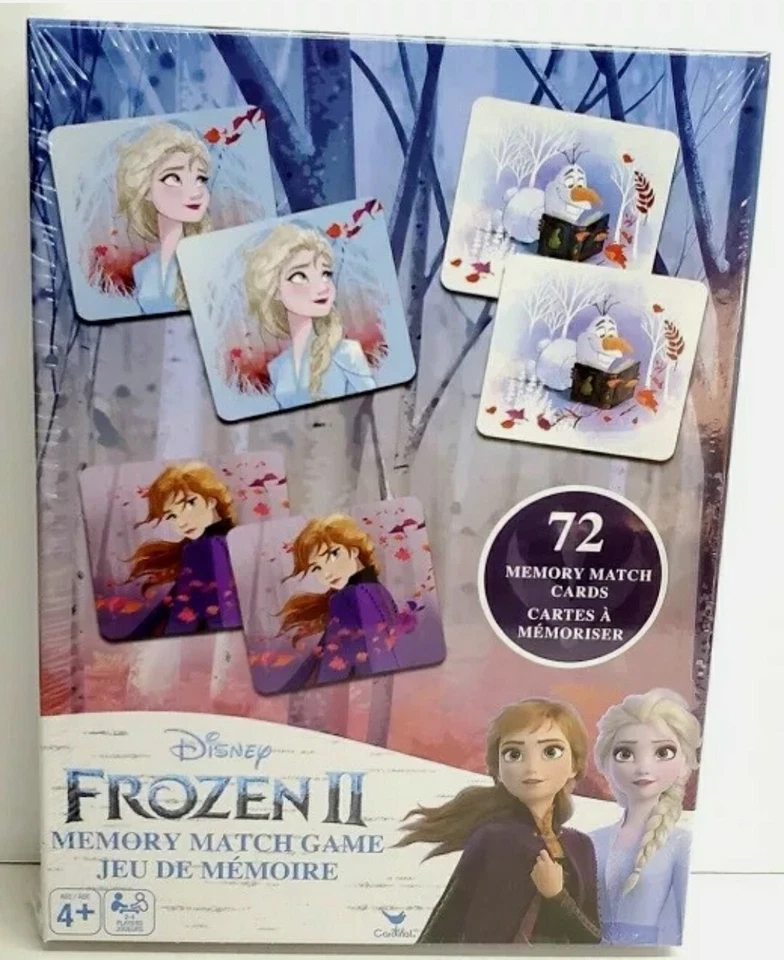 DISNEY FROZEN II Memory Match Game 72 Cards Kids ELSA ANNA OLAF Educational NEW - Image 1 of 1