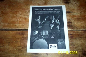 FENDER CHITARRE (BASSO ELETTRICO / STRATOCASTER) ORIG 1963 rivista PROMO pubblicità quasi nuovo- - Foto 1 di 1