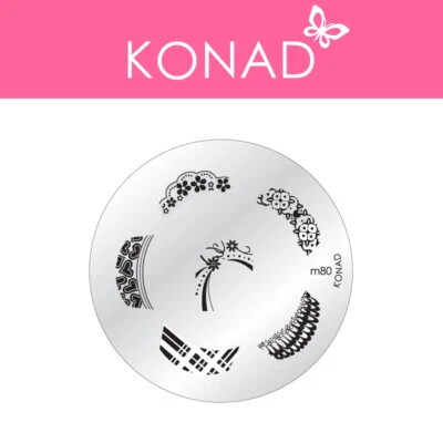 Original KONAD ® Stamping Nailart Design Schablone Image Plate - M80 - Bild 1 von 3