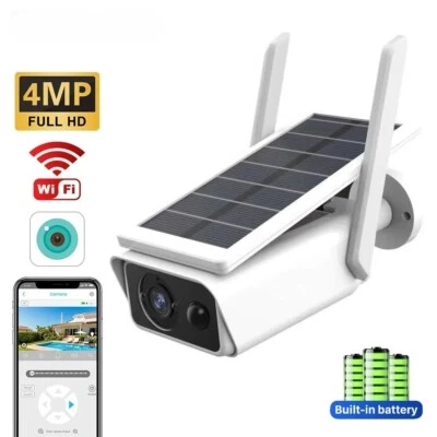 4MP HD Wifi IP Caméra de Surveillance Sans fil Solaire Nuit Sécurité Extérieur. - Photo 1/4