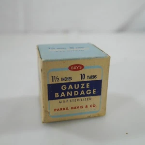 Caja Publicitaria Vintage Bay's Gasa Vendaje Parke Davis & Co 10 Yardas Medicina - Imagen 1 de 7