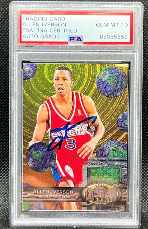 Allen Iverson Topps Grade 10 Basketball Trading Cards
