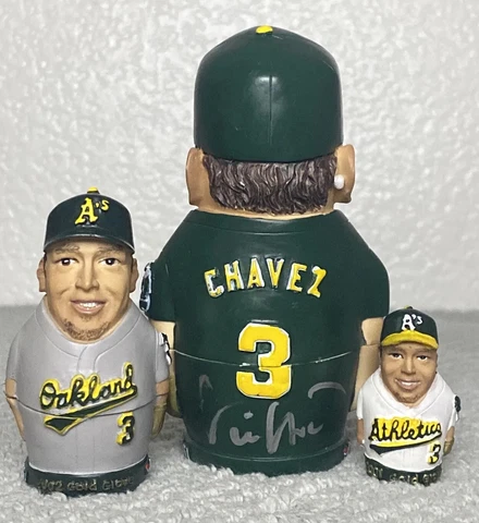 Oakland A's SIGNED Eric Chavez Babooshkah Nesting Doll 2003 Athletics bobblehead Cover