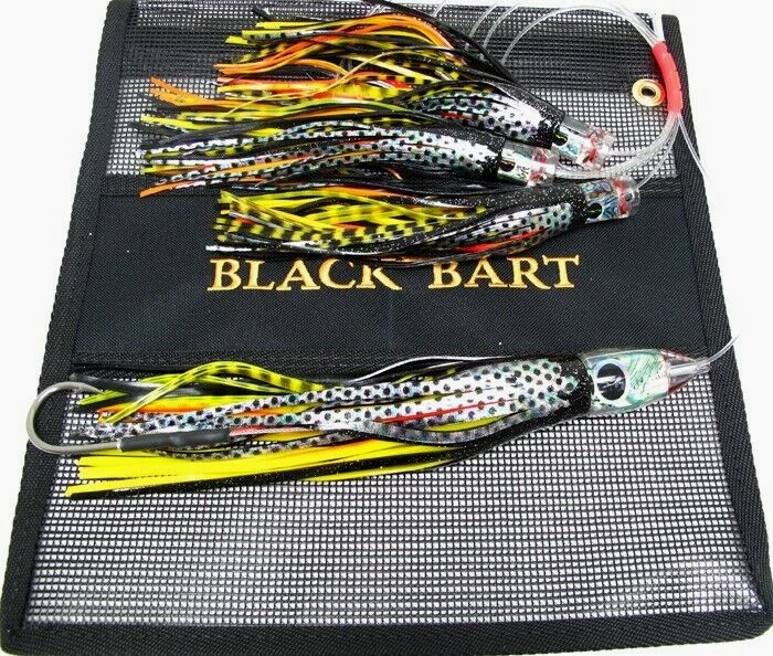 Black Bart EL SQUID JR Trolling Lure Daisy Chain Rigged - BLACK DOT YELLOW TIGER - Image 1 of 1