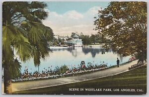 Los Angeles California Divided Back Postcard Westlake Park