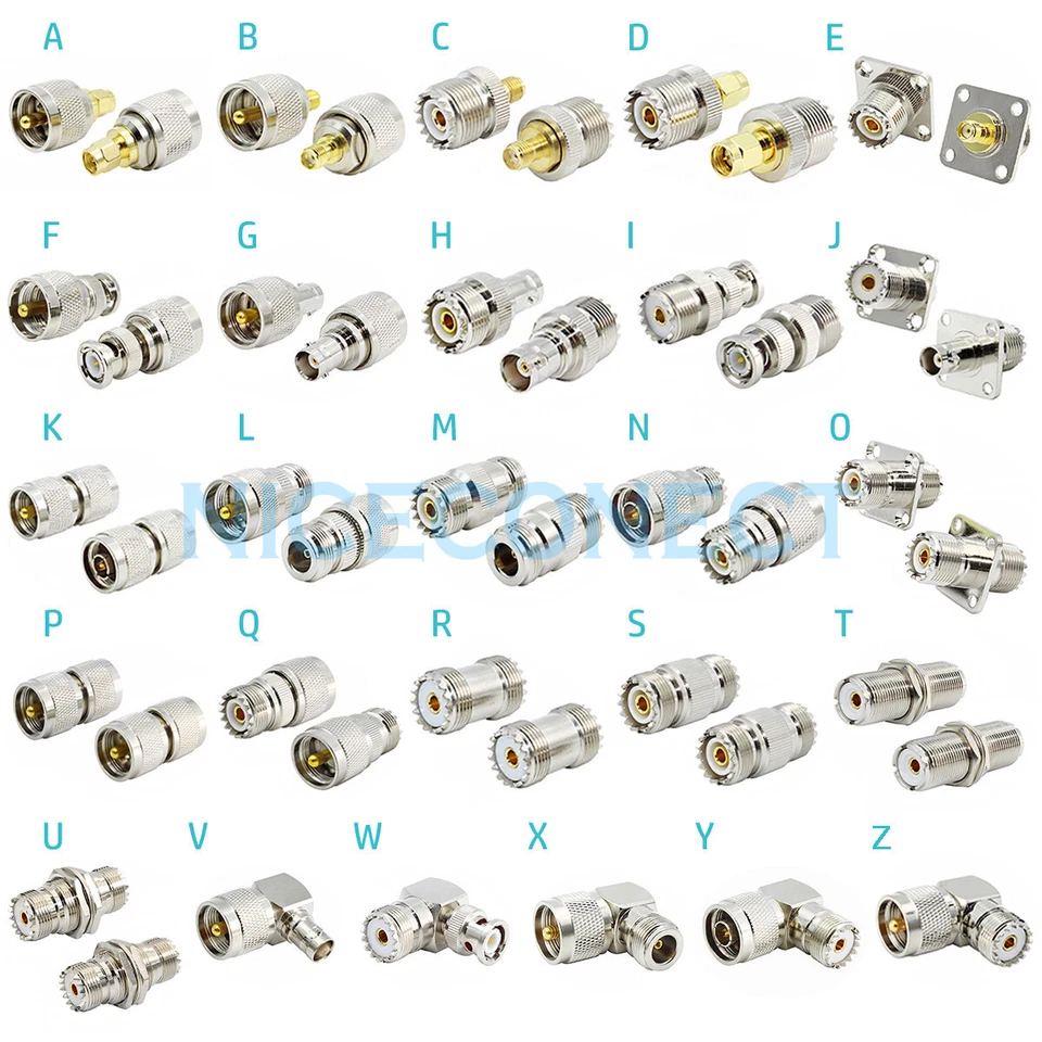 1x PL259 SO239 UHF to SMA BNC N UHF Male Female Plug Jack Adapter Coax Connector - Image 1 of 1