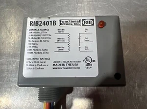 RIB2401B RELAY 24VAC, 120VAC COIL, FUNCTIONAL DEVICES Used Surplus - Picture 1 of 8