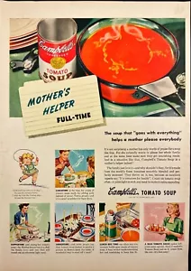 Campbell's Tomato Soup Mother's Helper Vintage Print Ad 1944 - Picture 1 of 6