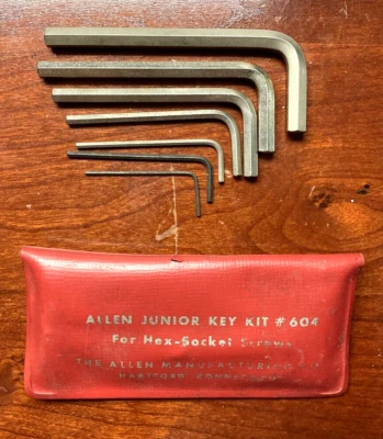 Allen Junior Key kit #604 for hex head screws - 7 pcs. + case. - Image 1 of 3