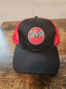 Bacardi Rum Hat Baseball Cap Adjustable Strap Back Adults Black Red Mesh Back - Picture 1 of 3