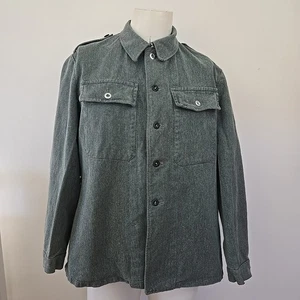 Vintage Schweizer Armee Denim Gefangene Arbeitsjacke grau-grün Herren L 52 Workwear - Bild 1 von 24