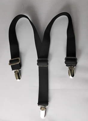 Kids Adjustable Clip-On Y Suspenders 1" Wide Black - Image 1 of 3