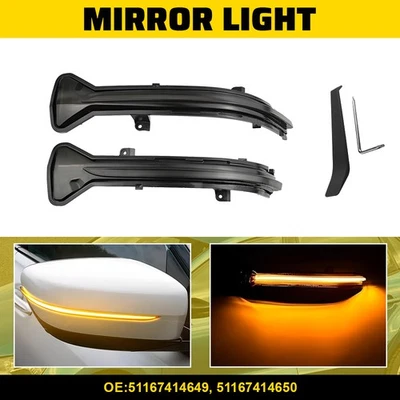 LED Dynamic Side Mirror Turn Signal For Light BMW 3 5 6 7 8 Series G11 G20 G30 - Image 1 of 4