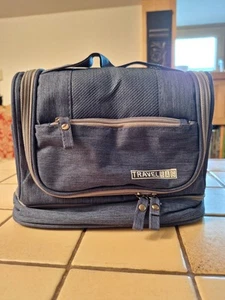 Kulturbeutel Waschtasche Kosmetiktasche zum Aufhängen unisex jeansblau - Bild 1 von 5