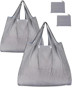 KINGMAS Sacchetti Alimentari Riutilizzabili Eco-Friendly Pieghevole Tote, Sacchetto Nylon Lavabile - Foto 1 di 5
