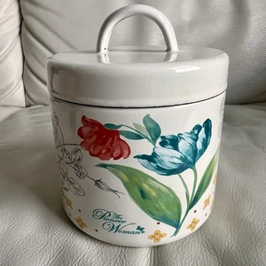 The Pioneer Woman Blooming Bouquet Enamel-on-Steel Grease Strainer Canister - Picture 1 of 9