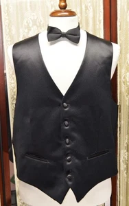 Jos A Bank Extra Large 46 L black tuxedo formal vest waistcoat g6j4 - Picture 1 of 5