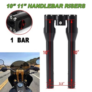10" 11'' Straight Handlebar Risers for Harley 1" Bar Dyna FXDB FXDF Sportster - Picture 1 of 10