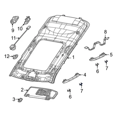 For Jeep Grand Wagoneer L 2023-2025 Jeep 6ZS52TX7AA Front Interior Grab Bar Cap - Image 1 of 2