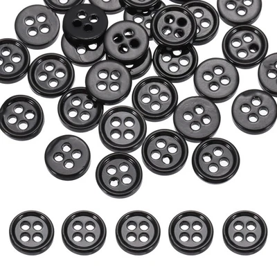 36Pcs Natural Shell Buttons,9mm 4 Holes Pearl Button,Black Foto 1 de 4