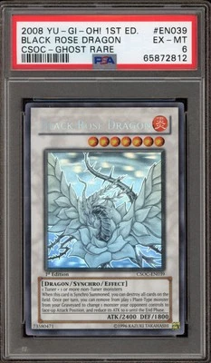 Yu-Gi-Oh! Black Rose Dragon 1st Edition Ghost Rare CSOC-EN039 PSA 6 - Image 1 of 2
