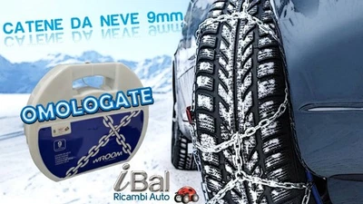 SET CATENE DA NEVE AUTO OMOLOGATE  9mm GRUPPO 100 PER PNEUMATICI GOMME - Immagine 1 di 2