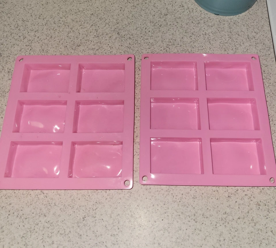 Розовые силиконовые формы для мыла с 6 полостями упаковка 2 шт. - Изображение 1 из 1