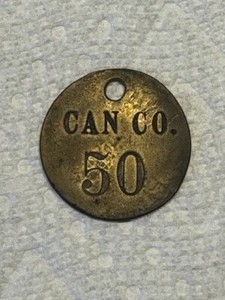 Vintage Brass American Can Company CANCO Factory Industrial Tool Crib Check Tag - Picture 1 of 1