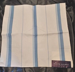 Ralph Lauren Porcelain Stripe Remnant Fabric Light Blue Sample 17"× 16" (#96) - Picture 1 of 5