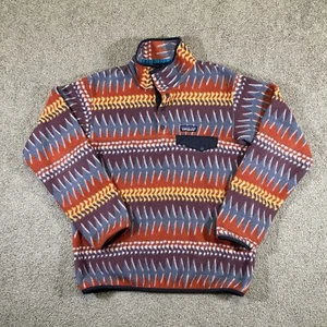 Pullover Patagonia Synchilla M Laughing Waters rubino scuro snap T pile azteco - Foto 1 di 8
