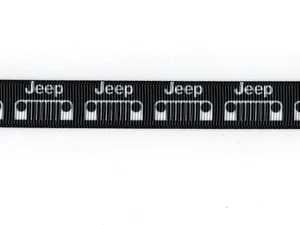 White Jeep Wrangler Black 5/8" GROSGRAIN RIBBON 1,3,5,10 YARDS FREE SHIPPING - Picture 1 of 1