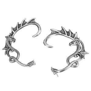 Wrap Around Dragon Post Earring 316L Stainless Steel Above Ear Crawler Climber - Picture 1 of 8