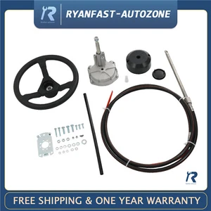 Kit de dirección giratoria para barco de 10 pies (volante de 13,5"" + eje cónico de 3/4") - Imagen 1 de 24