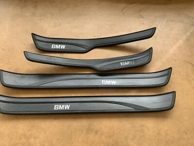 07-08 BMW 328xi 328i 335xi 335i Juego de 4 placas de desgaste de umbral de puerta negras OEM Foto 1 de 4