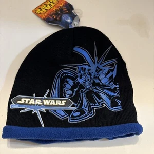 Official Star Wars Black Youth Beanie Knit Hat Winter Hat Lucas Films H4 - Picture 1 of 8