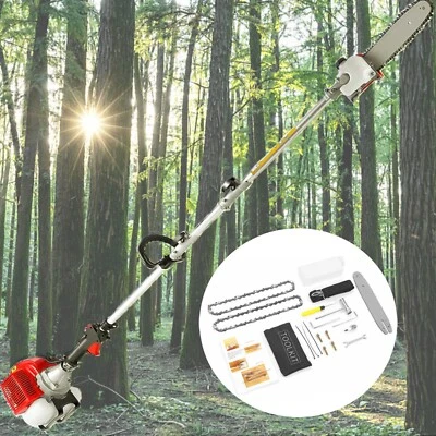 Sierra de poste extensible a gas de 2 tiempos 58CC motosierra de eje dividido podadora recortadora Foto 1 de 4