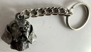 NEW PEWTER BEAGLE DOG HEAD KEYCHAIN SILVER METAL - Picture 1 of 6