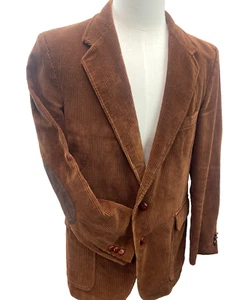 Vintage Cord Blazer Sport Mantel Jacke 42R Braun Ellenbogen Patch Woodmere - Bild 1 von 22