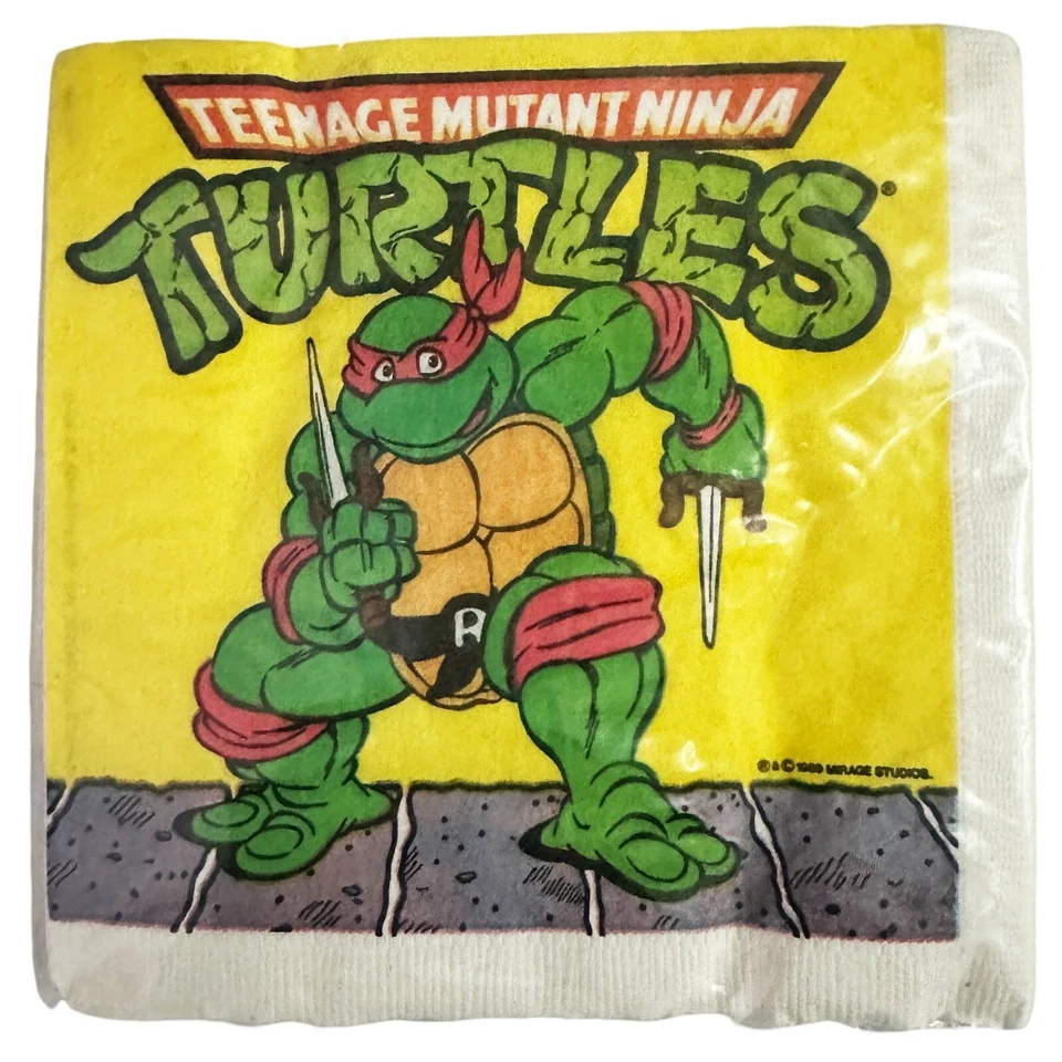 TEENAGE MUTANT NINJA TURTLES VINTAGE 1989 LUNCH NAPKINS (16)  Birthday Party - Image 1 of 1
