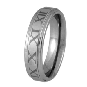 Nuevo Anillo de 6 mm Número Romano Banda de Carburo de Tungsteno Banda Joyería Talla X - Imagen 1 de 1