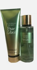 Victoria's Secret Pear Glace Fragrance Body Mist  & Body Lotion 8.4 & 8 Oz. Set