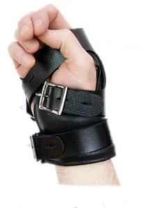 HEAVY DUTY REAL LEATHER BONDAGE WRIST SUSPENSION CUFFS - Picture 1 of 3