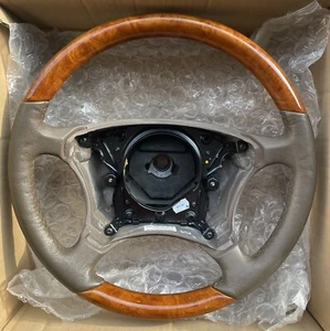 00-06 New Mercedes Benz A2204600603 STEERING WHEEL WOOD WITH LEATHER AMG CL500 - Picture 1 of 12